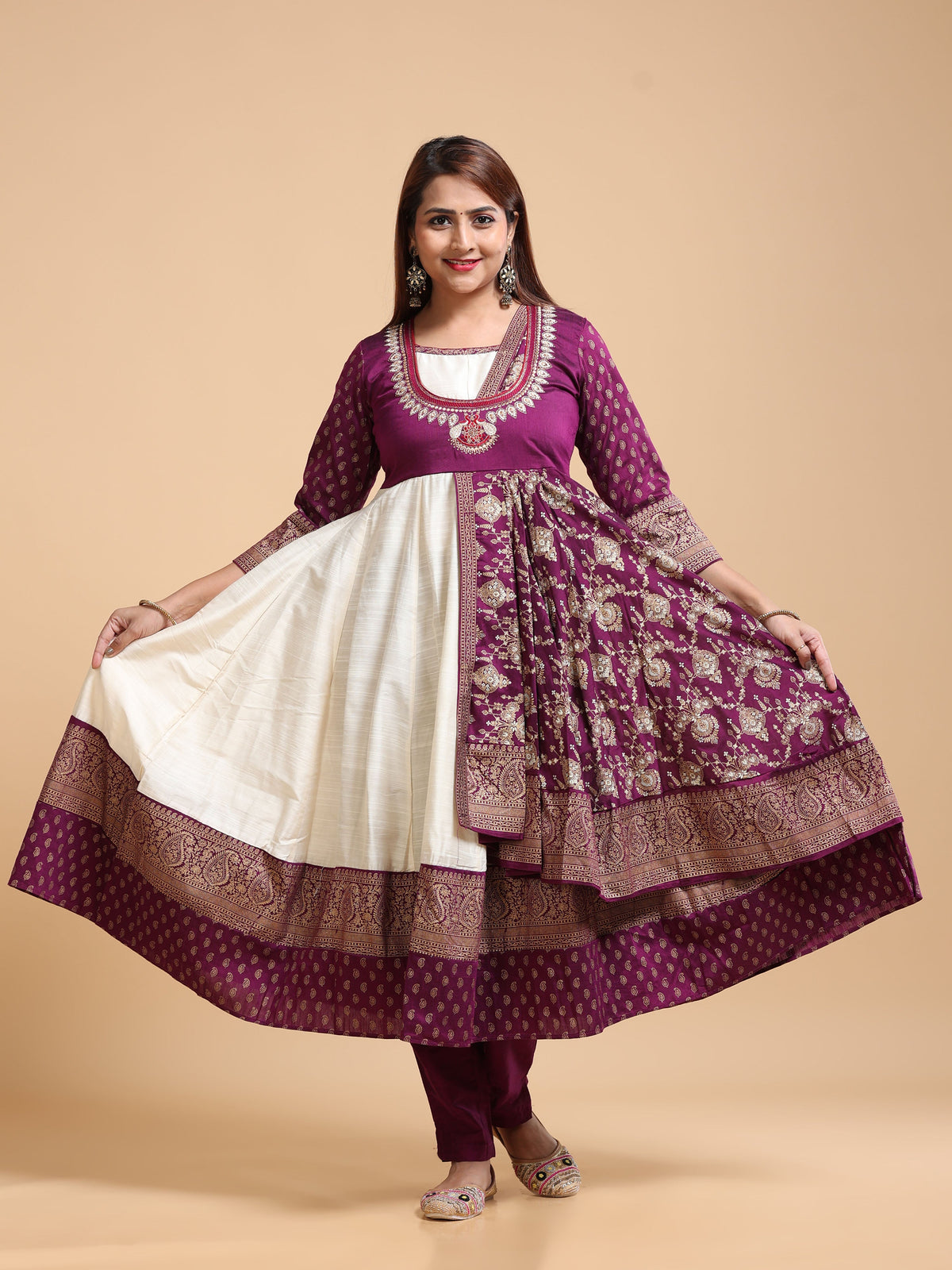 Premium Style HP-072 - Back view with cream inner skirt